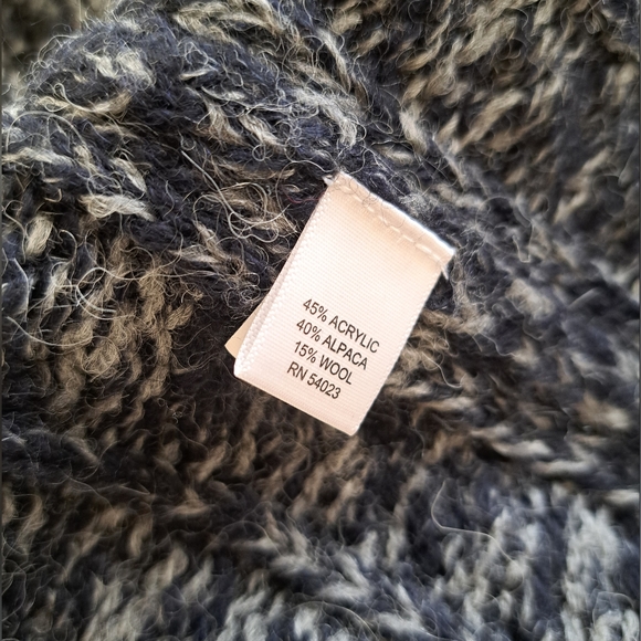 Banana Republic Sweater Vest Fringe Trim Wool/Alpaca/Acrylic Navy/ Gray - Picture 13 of 13